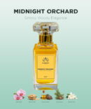 Midnight Orchard 50ml smoky woody perfume bottle with incense, cade oil, cypress and jasmine notes