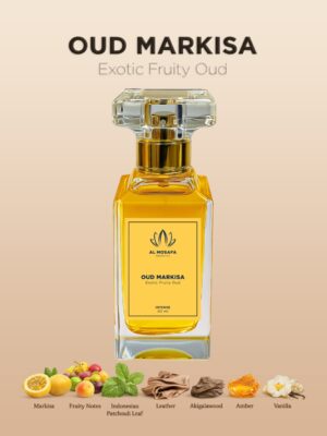 Oud Markisa 50ml unisex woody oriental perfume bottle with passionfruit, saffron, rose, oud, and amber notes