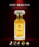 Red Beacon 50ml oriental floral luxury perfume bottle with saffron, jasmine, amberwood and ambergris notes